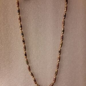 Elegant Multicolor Beaded Necklace Vintage Cloisonne